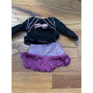 American Girl Doll Cheerleader Outfit Black/Pink With Fringe Skirt